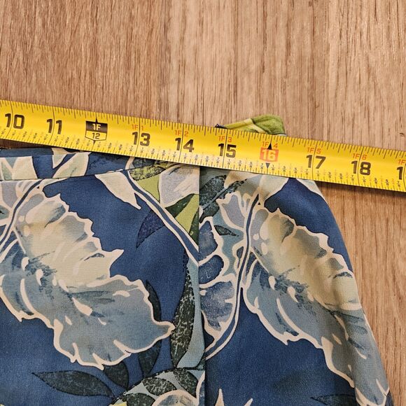 Nygard Collection Silk Skirt Womens Size 14P Floral Midi Faux Wrap Hawaiian Boho - Picture 8 of 10